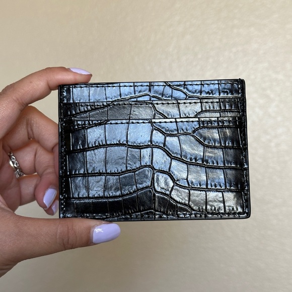 NWOT Yves Saint Laurent YSL Cassandre Card Case in Crocodile-Embossed Leather - Picture 2 of 6